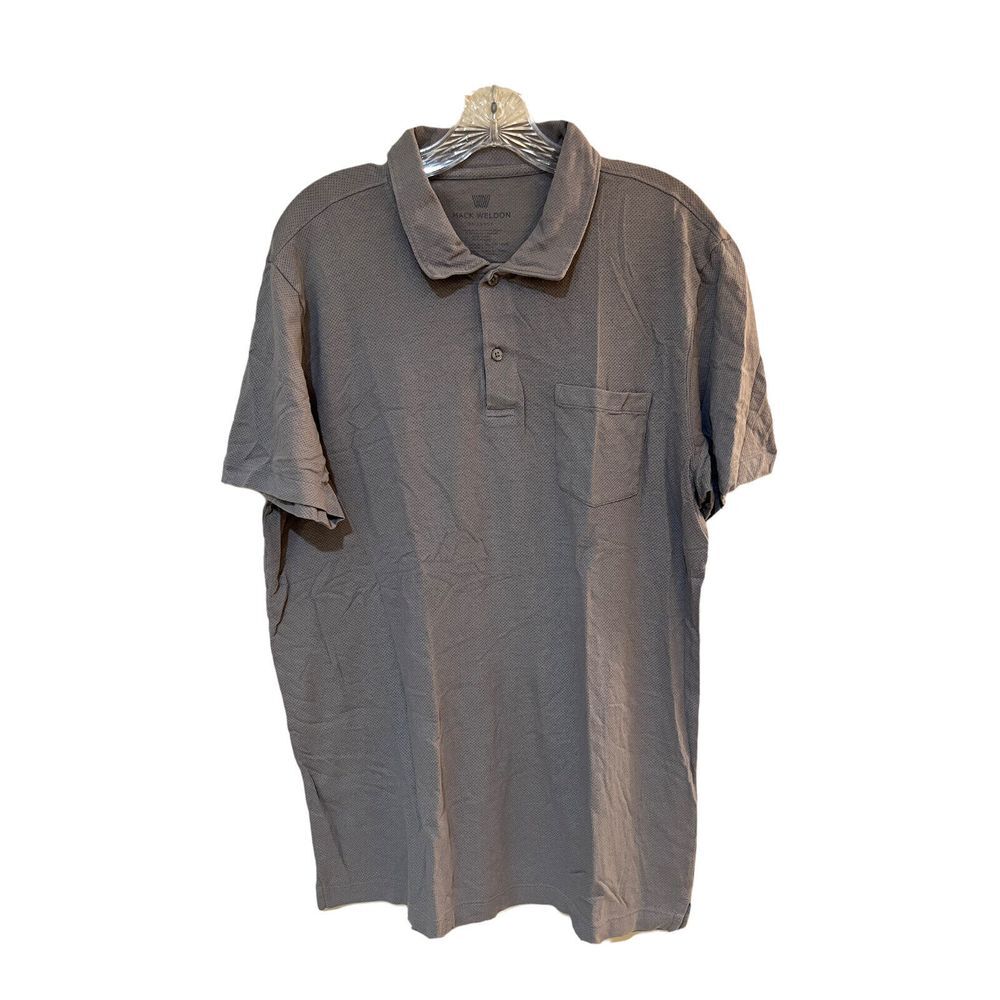 Mack‎ Weldon Men's Gray Perforated Cotton/Modal/Polyester Pocket Polo Shirt XXL